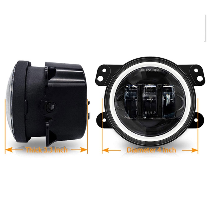 Proiectoare LED Angel Eyes DRL lumina drum / semnalizare / ceata pentru Jeep Wrangler JK - imagine 3