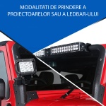 Suporti montaj LEDbar, Proiectoare pentru bullbar, portbagaj, rollbar sau rollcage, diametru maxim 50mm, model y, Play Xtreme - imagine 3