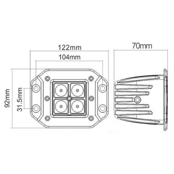 LEDbar 16w 12v-24v, 1332 lumeni, Cree Spot / Flood incastrabil, Play Xtreme - imagine 4