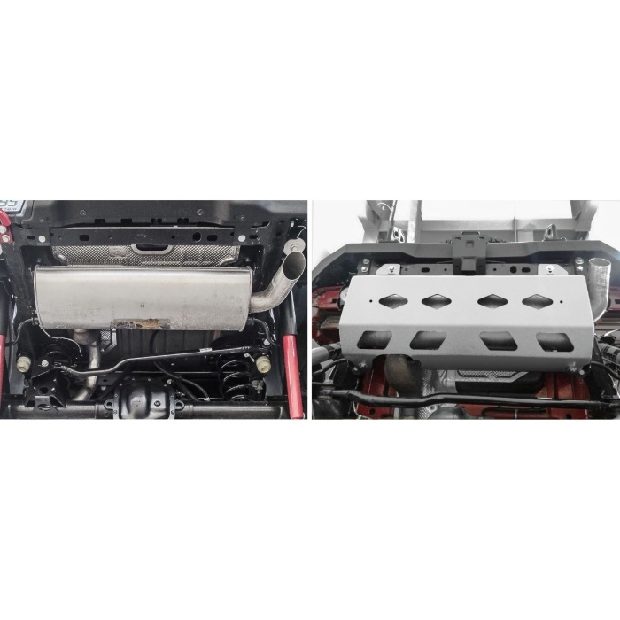 Scut toba esapament pentru Jeep Wrangler JL 2018- 2 usi/4 usi 2.0T; 3.6, din aluminiu,6 mm, Rival - imagine 3