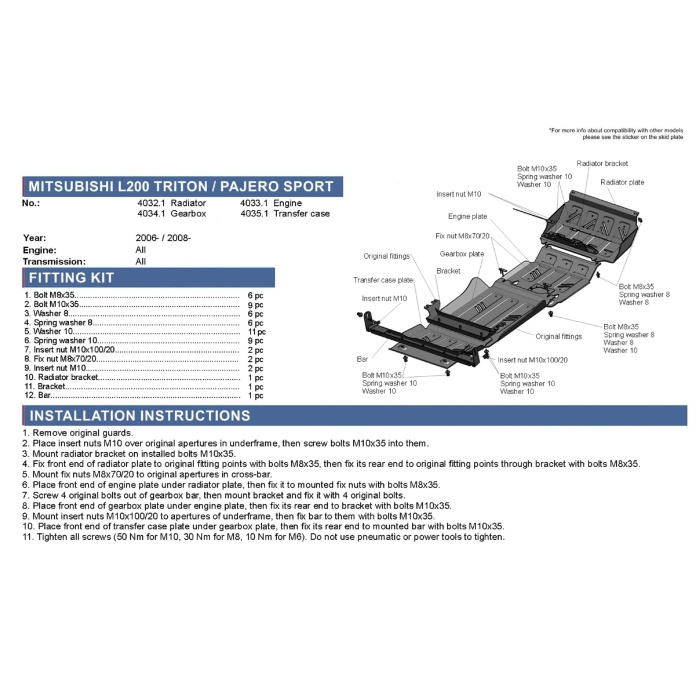 Scut radiator pentru Mitsubishi L200 / Triton KAOT 2007-2015 2,5TD, din aluminiu,6 mm, Rival - imagine 2