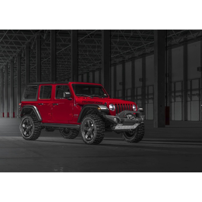 Bullbar HD, bara fata pentru Jeep Wrangler JK, JL 2007-2018, 2017-, din aluminiu,with LED, Rival - imagine 2