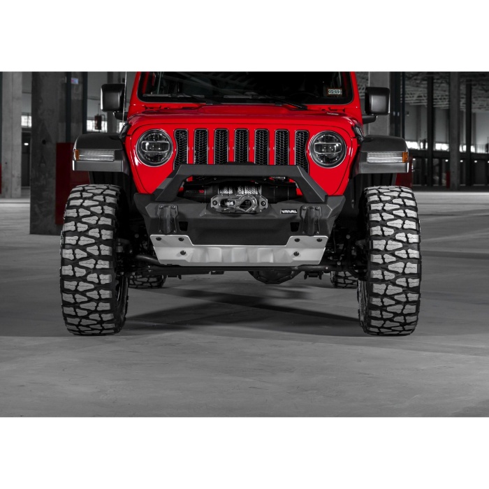 Bullbar HD, bara fata pentru Jeep Wrangler JK, JL 2007-2018, 2017-, din aluminiu, fara proiectoare LED, Rival - imagine 3