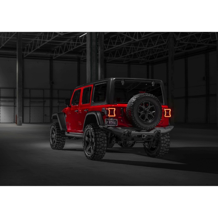 Bullbar HD, bara spate pentru Jeep Wrangler JL 2017-, din aluminiu, fara proiectoare LED, Rival - imagine 2