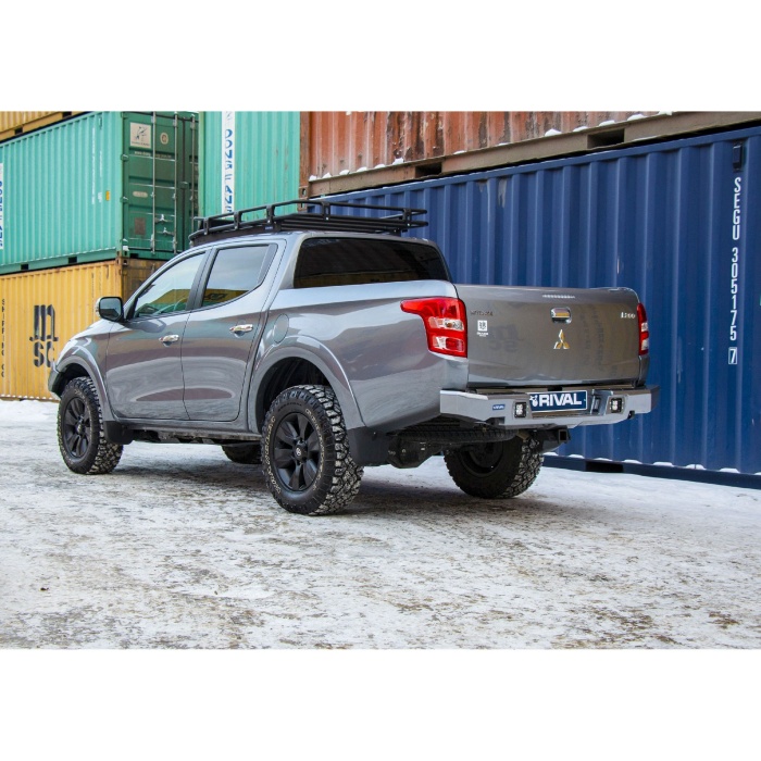 Bullbar HD, bara spate pentru Mitsubishi L200 / Triton 2015-2019, din aluminiu, cu proiectoare led, Rival - imagine 2