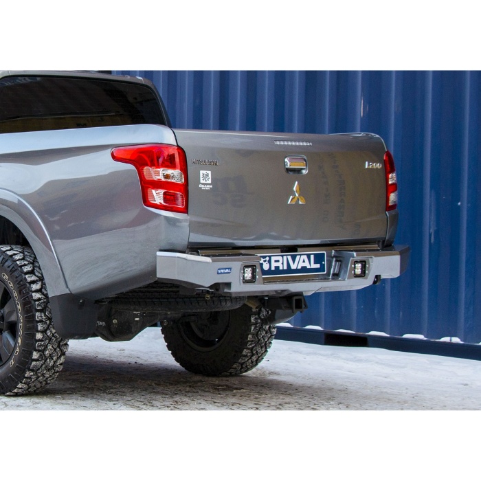 Bullbar HD, bara spate pentru Mitsubishi L200 / Triton 2015-2019, din aluminiu, cu proiectoare led, Rival - imagine 3