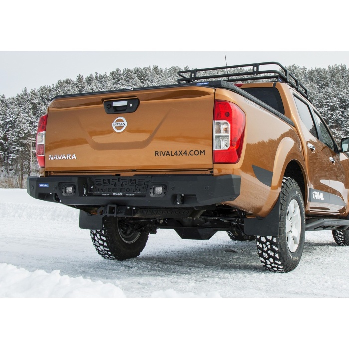 Bullbar HD, bara spate pentru Nissan Navara 2015-, din aluminiu, cu proiectoare led, Rival - imagine 3