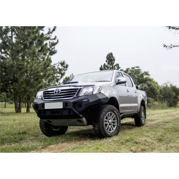 Bullbar HD, bara fata pentru Toyota Hilux Vigo 2011-2015, din aluminiu, fara proiectoare led, Rival - imagine 3
