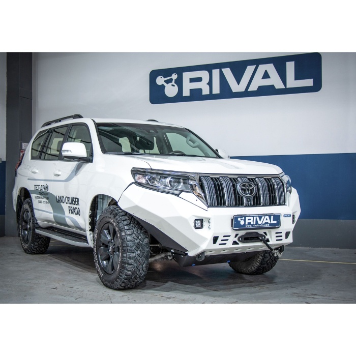 Bullbar HD, bara fata pentru Toyota Land Cruiser Prado 150 2017-, din aluminiu, cu proiectoare led, Rival - imagine 5