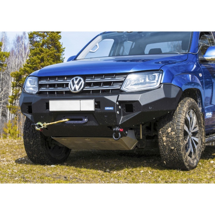 Bullbar HD, bara fata pentru Volkswagen Amarok 2010-2016, 2016-, din aluminiu, fara proiectoare led, Rival - imagine 6