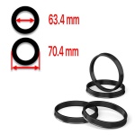 Inele ghidaj centrare janta 70.4mm - 63.4mm din ABS
