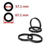 Inele ghidaj centrare janta 67.1mm - 57.1mm din ABS