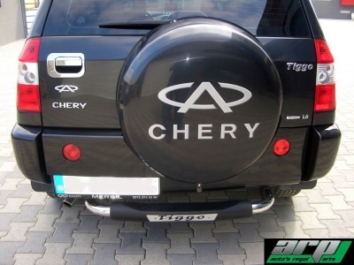 Bara de protectie spate Chery Tiggo 08-11- ARP TITANIC Negru - Chrome - imagine 2