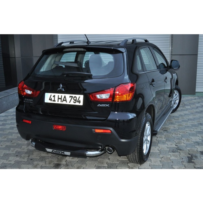 Bara de protectie spate Mitsubishi ASX 10-12- ARP TITANIC Negru - Chrome - imagine 3