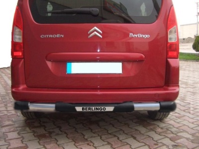 Bara de protectie spate Citroen Berlingo 98-07 - ARP TITANIC Negru - Chrome - imagine 2