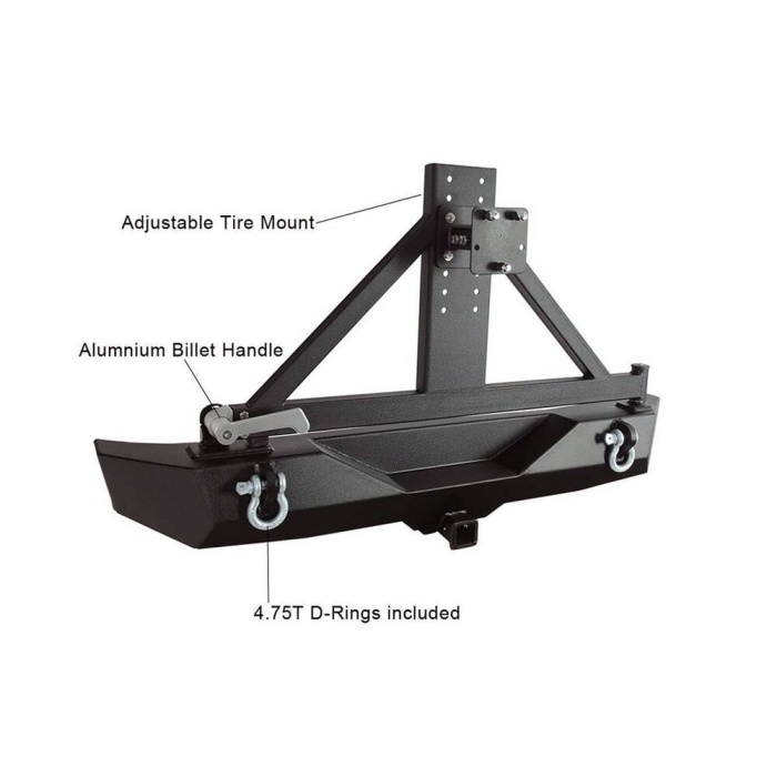 Bara protectie spate din otel cu suport roata Jeep Wrangler JK - Rough Country - imagine 2