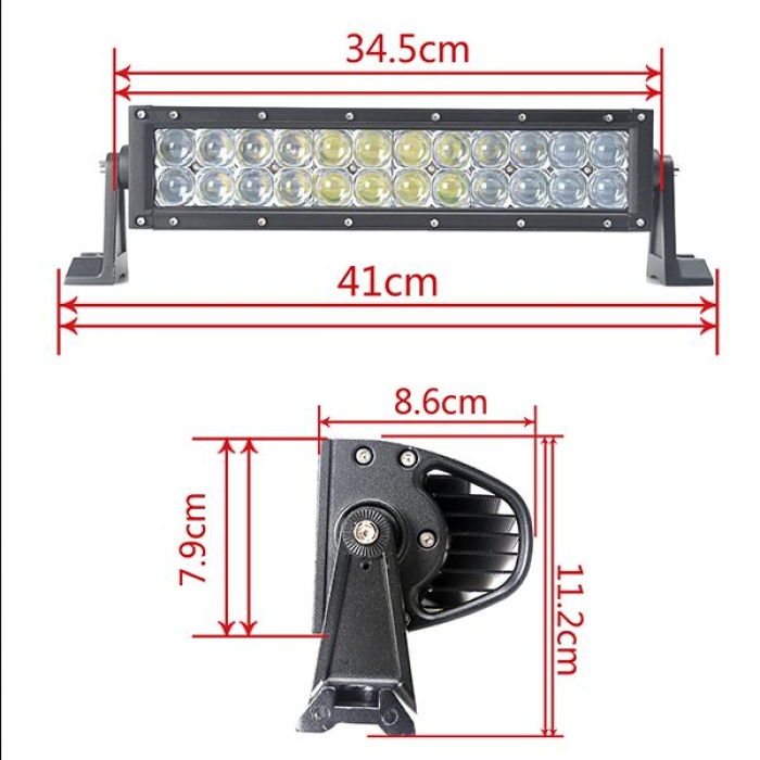 LED BAR 5D 72w 12v-24v, 9720 lumeni, 35 cm, Combo 12 grade/60 grade - imagine 7