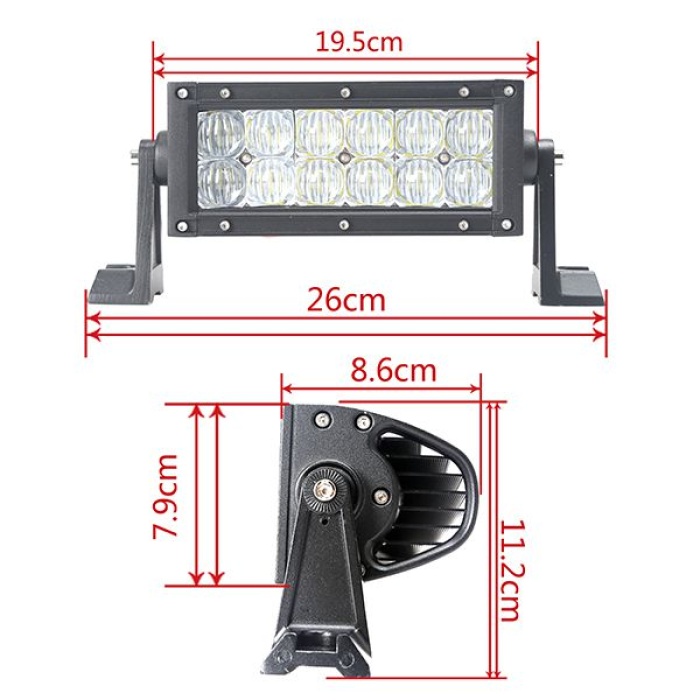 LED BAR 5D 36w 12v-24v, 2640 lumeni, 19cm, Combo 12 grade/60 grade - imagine 7
