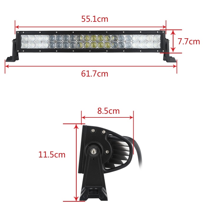 LED BAR 5D 120w 12v-24v, 10200 lumeni, 57cm, Combo 12 grade/60 grade - imagine 5