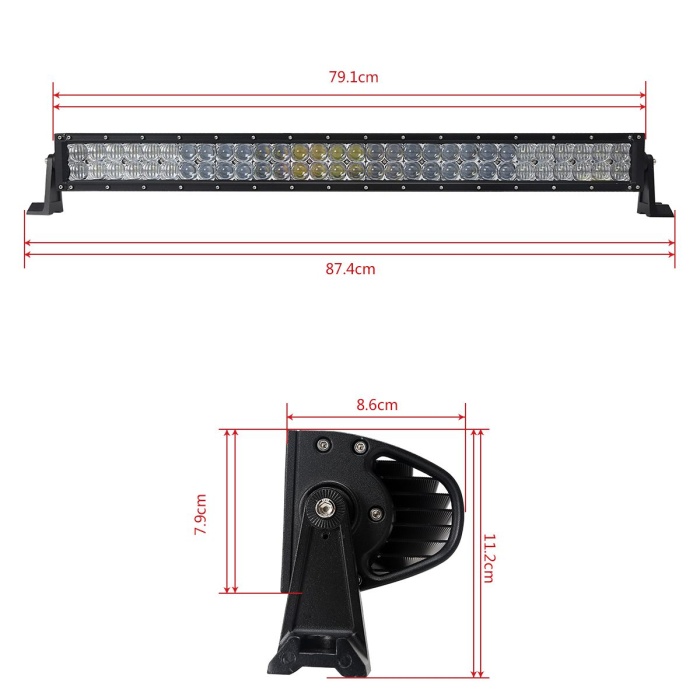 LED BAR 5D 180w 12v-24v, 24300 lumeni, 81cm, Combo 12 grade/60 grade - imagine 2