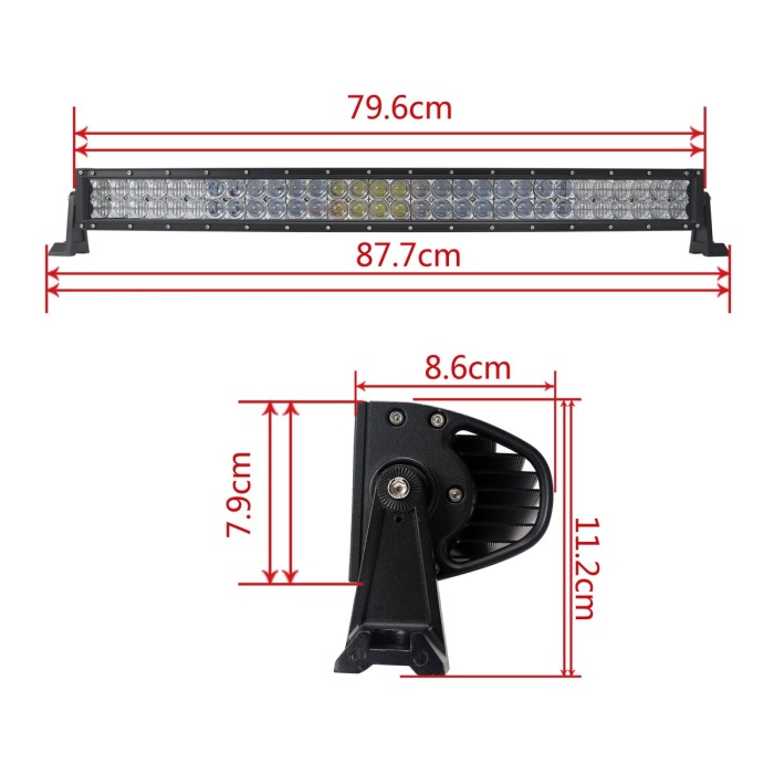 LED BAR 5D Curbat 180w 12v-24v, 24300 lumeni, 81cm, Combo 12 grade/60 grade - imagine 9