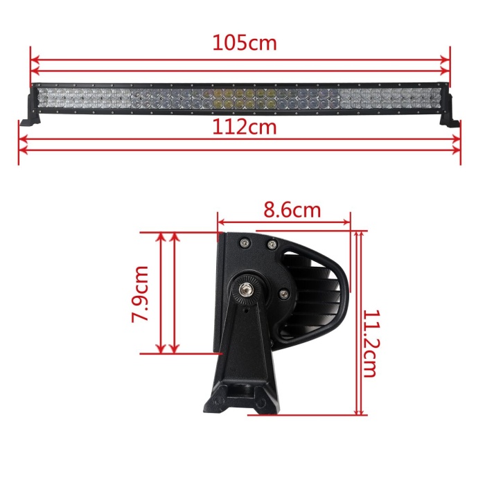LED BAR 5D Curbat 240w 12v-24v, 32400 lumeni, 106cm, Combo 12 grade/60 grade - imagine 8