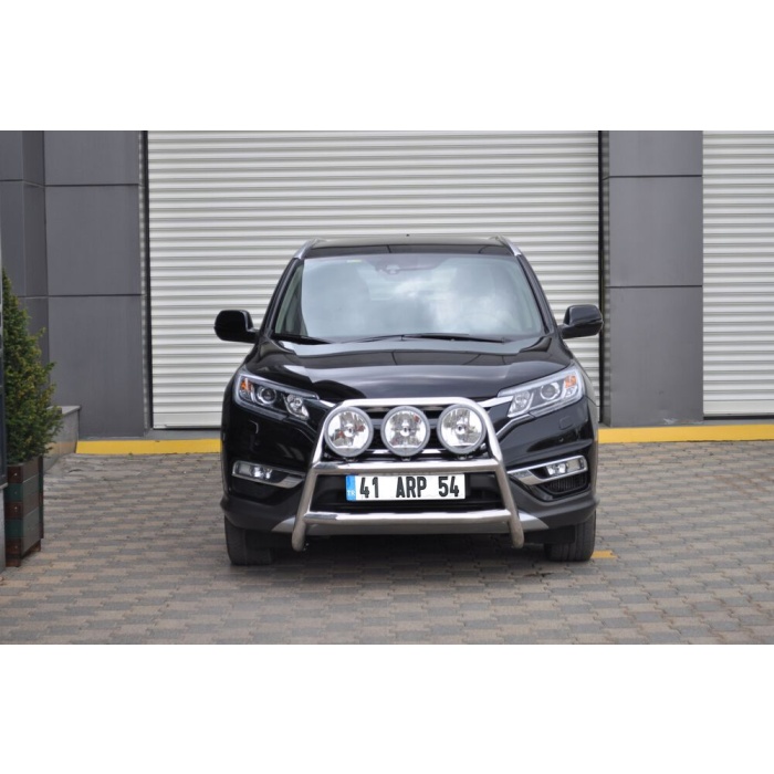 Bullbar fata Honda CRV [15-16] - ARP KUNGSBACKA, Chrome, cu suporti pentru LEDbar-uri sau Proiectoare - imagine 2