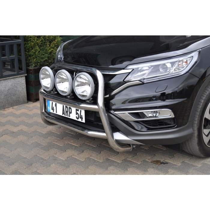 Bullbar fata Honda CRV [15-16] - ARP KUNGSBACKA, Chrome, cu suporti pentru LEDbar-uri sau Proiectoare - imagine 3