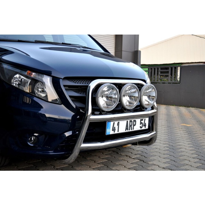 BullBar fata Mercedes Vito LWB 15-Prezent - ARP KUNGSBACKA, Chrome, cu suporti pentru LEDbar-uri sau Proiectoare - imagine 2