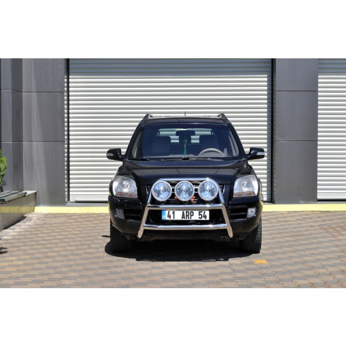 Bullbar fata Kia SPORTAGE [05-09] - ARP KUNGSBACKA, Chrome, cu suporti pentru LEDbar-uri sau Proiectoare - imagine 5
