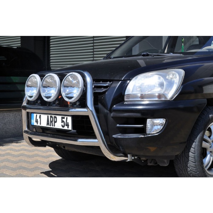 Bullbar fata Kia SPORTAGE [05-09] - ARP KUNGSBACKA, Chrome, cu suporti pentru LEDbar-uri sau Proiectoare - imagine 3