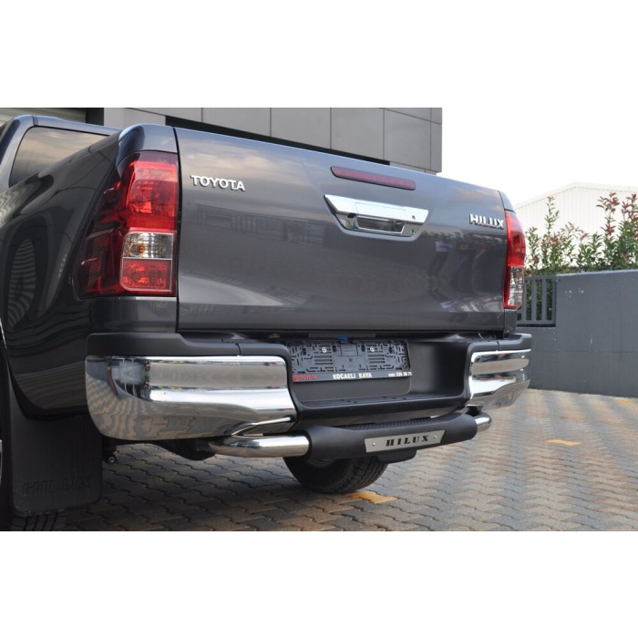 Bara de protectie spate Toyota Hilux 15-Prezent- ARP TITANIC Negru - Chrome - imagine 4