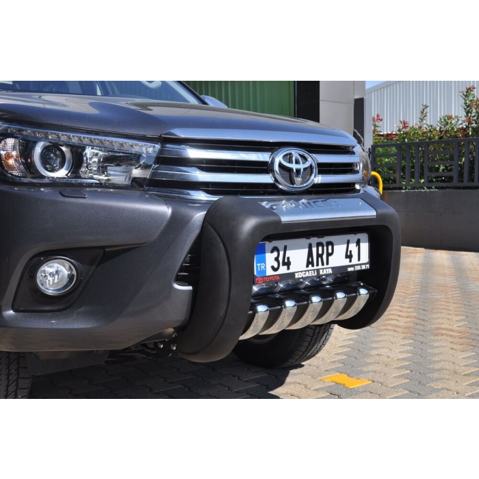 BullBar fata Toyota Hilux 15-Prezent - ARP ATLAS, Negru - Chrome - imagine 3