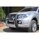 BullBar fata Mitsubishi L200 Triton 15-Prezent - ARP ATLANTIC Negru - Chrome, proiectoare de ceata