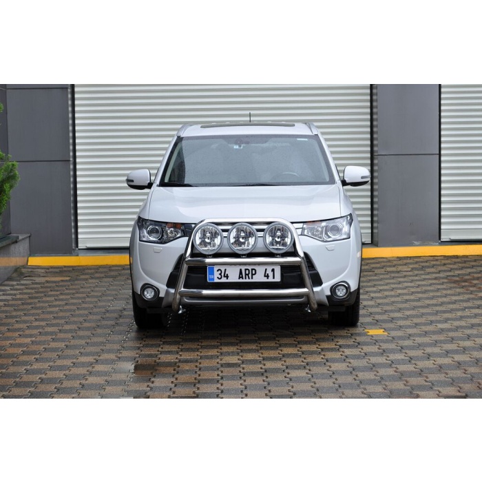 Bullbar fata Mitsubishi OUTLANDER [13-Prezent] - ARP KUNGSBACKA, Chrome, cu suporti pentru LEDbar-uri sau Proiectoare - imagine 5