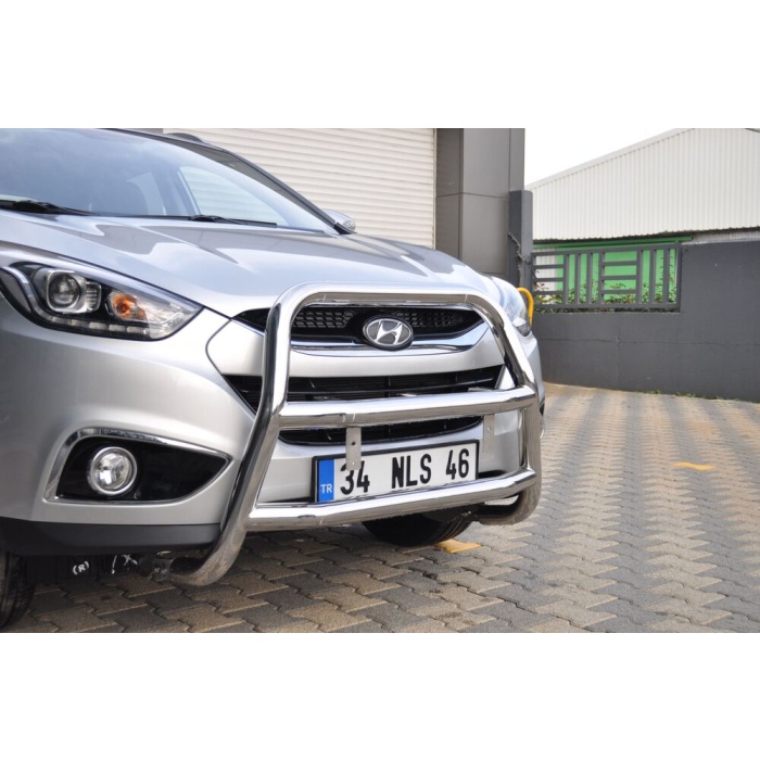 Bullbar fata Hyundai IX35 [10-14] - ARP KUNGSBACKA, Chrome, cu suporti pentru LEDbar-uri sau Proiectoare - imagine 2