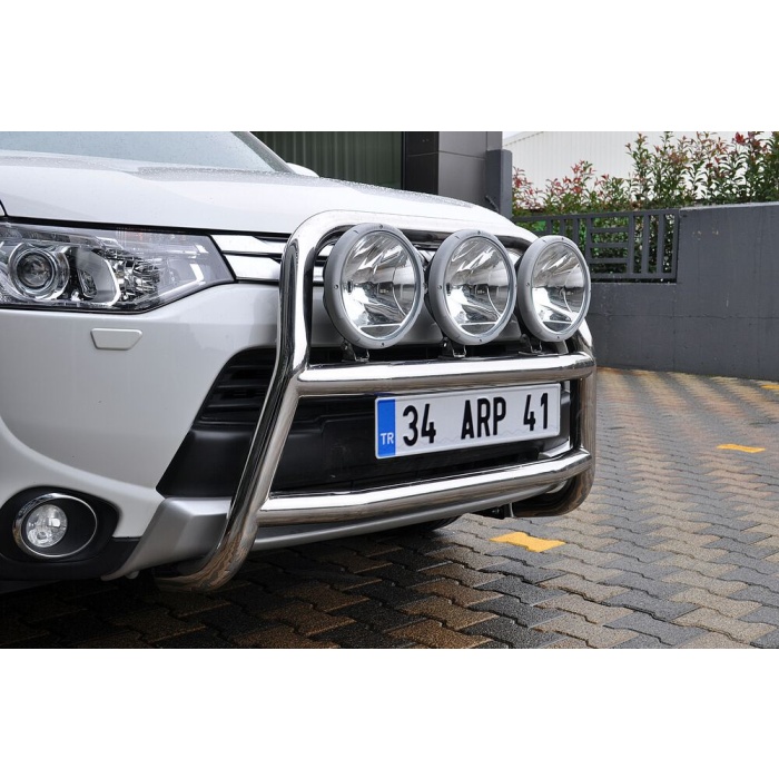 Bullbar fata Mitsubishi OUTLANDER [13-Prezent] - ARP KUNGSBACKA, Chrome, cu suporti pentru LEDbar-uri sau Proiectoare - imagine 3
