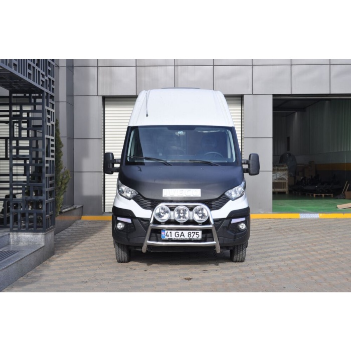 BullBar fata Iveco Daily LWB 15-Prezent - ARP KUNGSBACKA, Chrome, cu suporti pentru LEDbar-uri sau Proiectoare - imagine 3