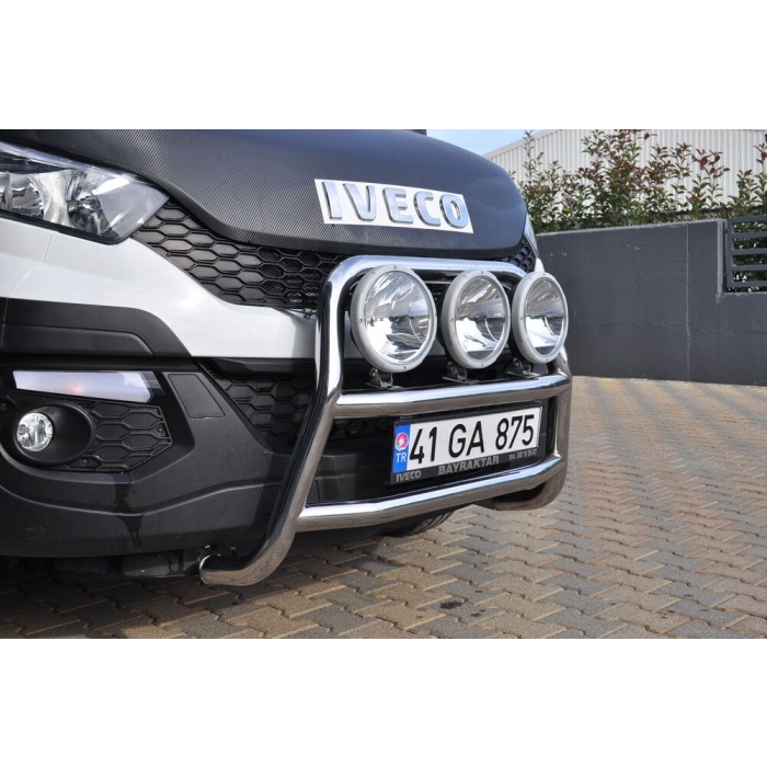 BullBar fata Iveco Daily LWB 15-Prezent - ARP KUNGSBACKA, Chrome, cu suporti pentru LEDbar-uri sau Proiectoare - imagine 4