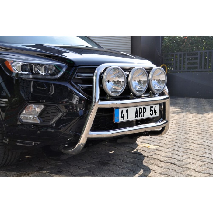 BullBar fata Ford Kuga 16-Prezent - ARP KUNGSBACKA, Chrome, cu suporti pentru LEDbar-uri sau Proiectoare - imagine 3