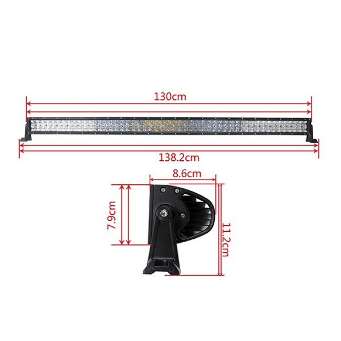 LED BAR 5D 300w 12v-24v, 40500 lumeni, 133cm, Combo 8 grade/90 grade - imagine 7