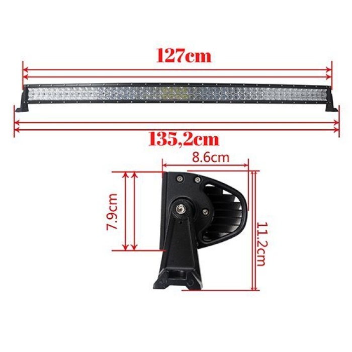 LED BAR 5D Curbat 288w 12v-24v, 38880 lumeni, 127cm, Combo 12 grade/60 grade - imagine 12
