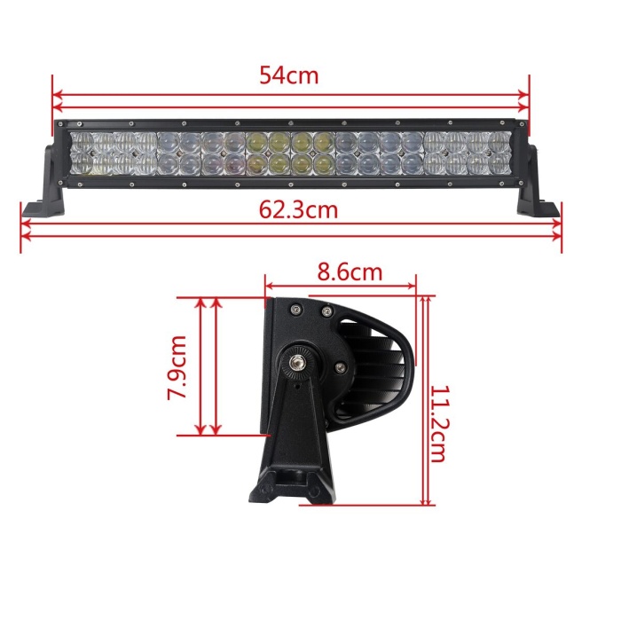 LED BAR 5D Curbat 120w 12v-24v, 16200 lumeni, 57cm, Combo 12 grade/60 grade - imagine 10