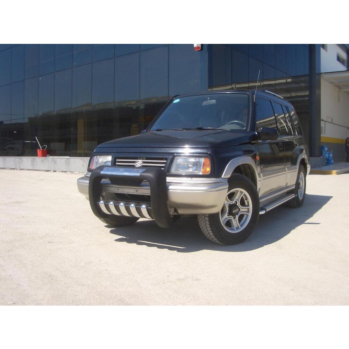 BullBar fata Suzuki Vitara JLX 99-05 - ARP ATLAS, Negru - Chrome - imagine 3