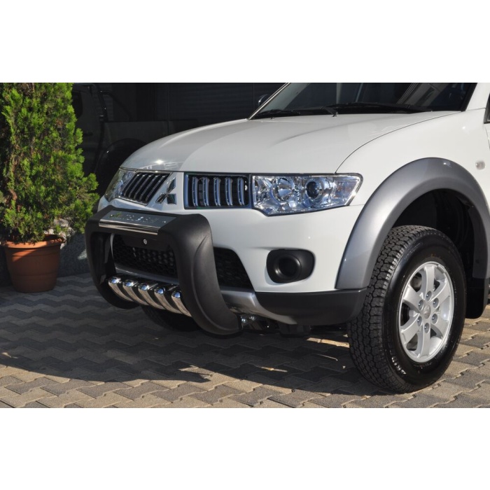 BullBar fata Mitsubishi L200 Triton 10-14 - ARP ATLAS, Negru - Chrome - imagine 4