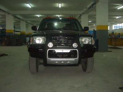BullBar fata Tata Telcoline 02-07 - ARP ATLANTIC Negru - Chrome, proiectoare de ceata - imagine 3