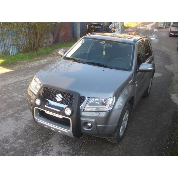 BullBar fata Suzuki Grand Vitara 5usi 06-09 - ARP ATLANTIC Negru - Chrome, proiectoare de ceata - imagine 4