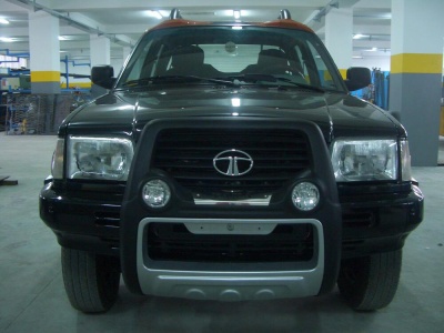 BullBar fata Tata Telcoline 02-07 - ARP ATLANTIC Negru - Chrome, proiectoare de ceata - imagine 5