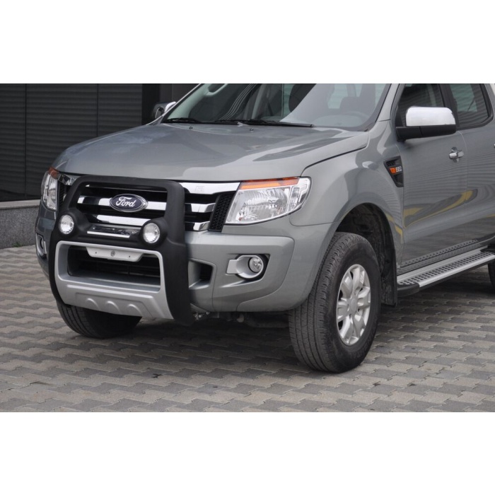 BullBar fata Ford Ranger 12-13 - ARP ATLANTIC Negru - Chrome, proiectoare de ceata - imagine 2