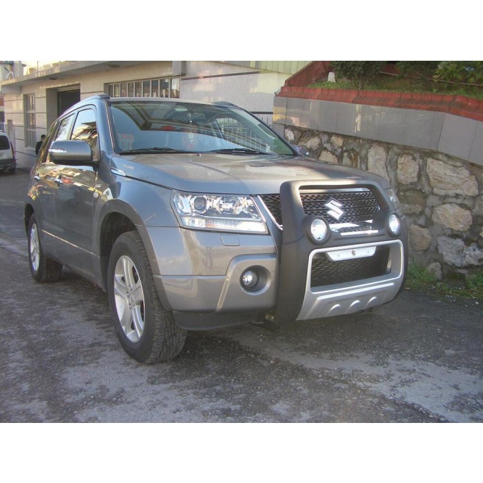 BullBar fata Suzuki Grand Vitara 5usi 06-09 - ARP ATLANTIC Negru - Chrome, proiectoare de ceata - imagine 2